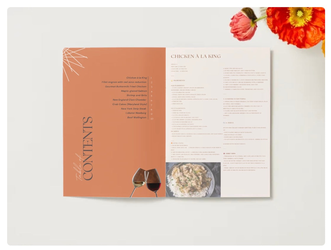 Step by step recipe book